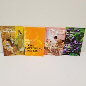 4 Vtg Ellen G. White Paperback Books Other Angel Daily Living Savior Conflict
